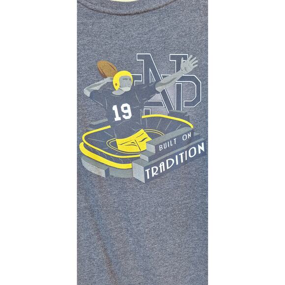 Notre Dame Football Womens T shirt Tee V neck 30 Years Size S Blue Gold Shamrock - Picture 6 of 9